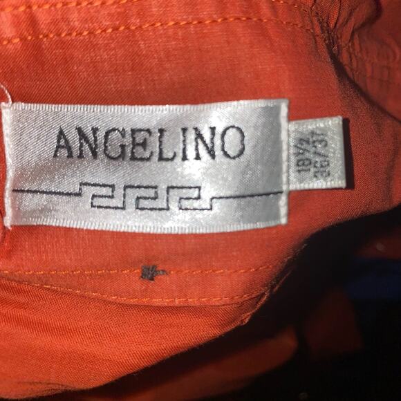 Angelino Men’s Y2K Western Orange Metallic Striped Long Sleeve Button Down Shirt - Picture 6 of 8